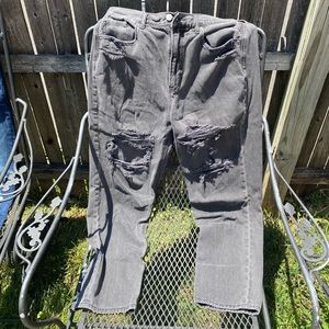 American Eagle black ripped jeans. Size US 12.